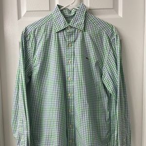 Vineyard Vines, Men's S, Green/Blue Button Down